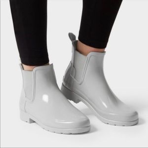 hunter chelsea gloss ankle boots